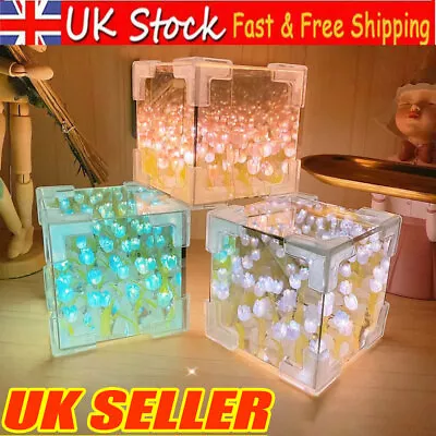 Flowers DIY Tulip Cube Mirror Lamp Cube Tulip Flower Sea Night Light UK • £10.13