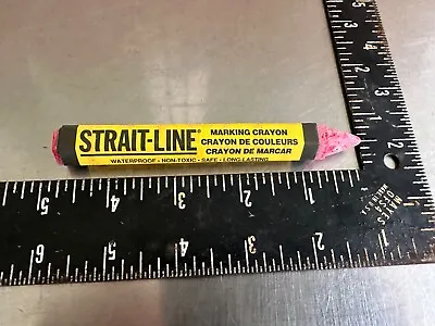NOS Box 12 Vintage Irwin Red STRAIT-LINE 66401 Marking Lumber Crayon USA • $14.99