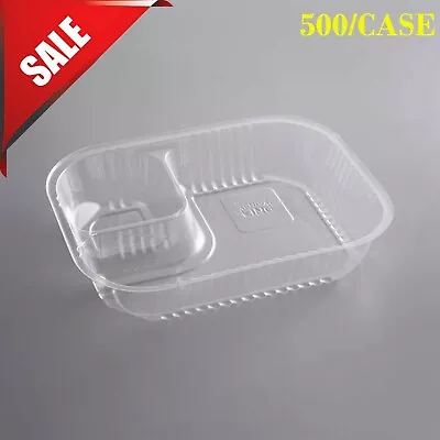 (500/Case) Clear 2 Compartment Plastic Nacho Chips Cheese Chili Fry Tray Basket • $54.60