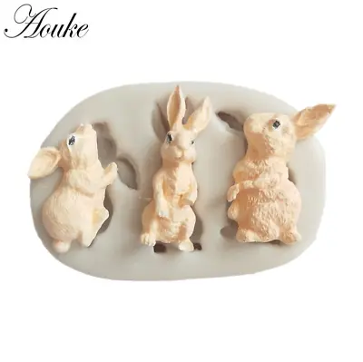 £5.30 • Buy Bunny Rabbit Rabbits Easter Animal  Spring Silicone Mold Mould Cake Icing M268