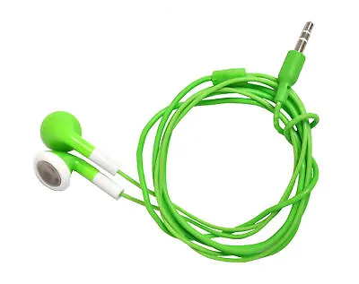 Neon Green Earphones Ipod Iphone Ipad MP3 MP4 Mobile Phone Compatible Headphones • £3.45