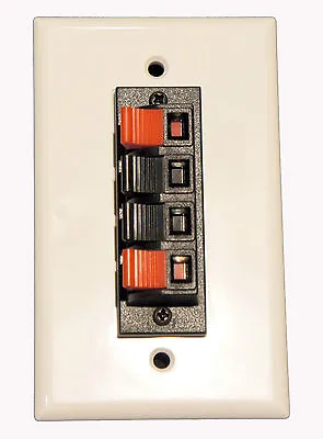 $8.49 • Buy Speaker Terminal 4 Conductor Spring Clip Wall Plate For Home Theater Speakers