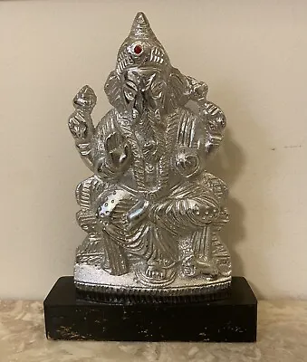 7  Lord Ganesh Ganesha Hindu God Statue Silver Color Metal Figurine • $19.99