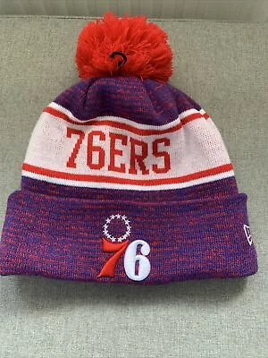 Philadelphia 76ers NBA New Era Bobble Hat Purple & Red BN Without Tags One Size • £19.99