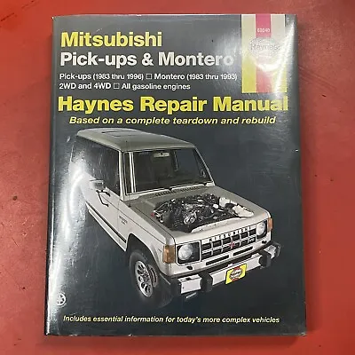 Mitsubishi & Montero 2WD & 4WD Petrol Pick-ups (1983-1996) Haynes Repair Manual • $29.99