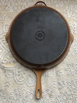 Le Creuset Cast Iron Light Brown Round 26 Frying Griddle Skillet Pan Ribbed • £44.99