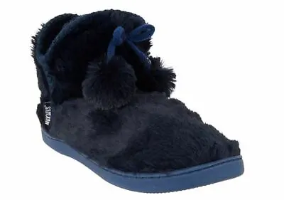 MUK LUKS Faux Fur Amira Slipper Boots Navy • $18.39