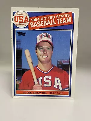 Mark Mcgwire 1985 Topps Team Usa Olympic Baseball Rookie Card #401 • $12.99