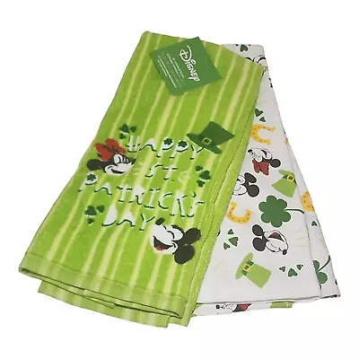 Disney St. Patrick's Day Kitchen Towels Set Of 2 Mickey Minnie Velour New • $13.89