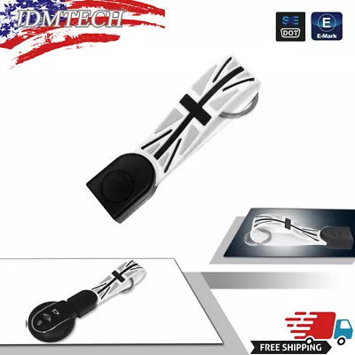 Black&Gray UK Flag Keychain Soft Silicone Key Holder For MINI Cooper F55 F56 F60 • $9.99