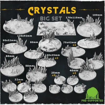 3D Printed Crystal Style Bases For Warhammer 40k Great For Leagues Of Votann • £15