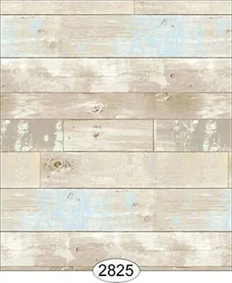 Dollhouse 1:12 Scale Wallpaper - Reclaimed Wood Floor - Blue On Beige • $6.99