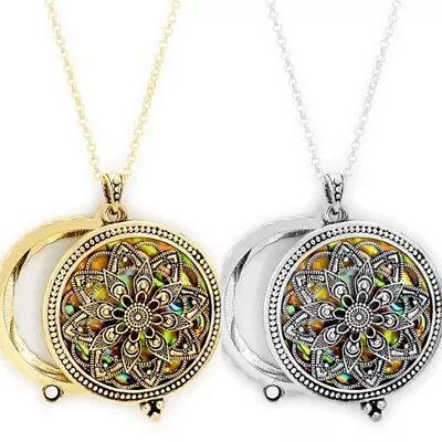 Mandela Abalone 5X Magnifying Glass Long Women Necklace Pendant Opens • $21.57