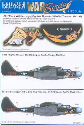 Kits World Decals 1/32 P-61 BLACK WIDOW 6th Night Fighter Squadron • $12.99