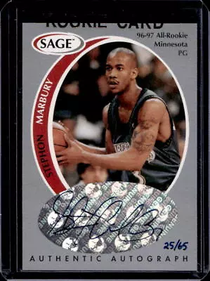 1998 Sage Stephon Marbury All Rookie Autograph Auto #25/65 Timberwolves • $0.99