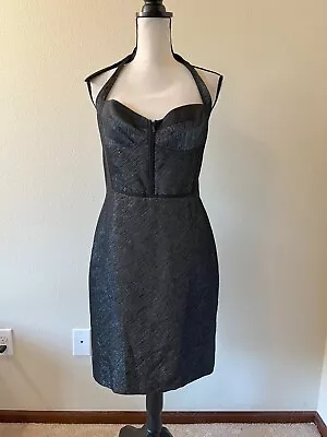 NWT Z SPOKE By ZAC POSEN Women Size 10 Black Metallic Halter Bodycon Dress • $139.99