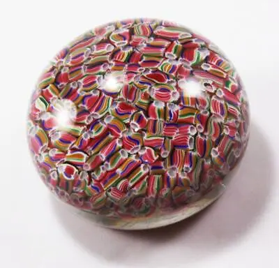 $299 • Buy Baccarat Candy Cane Multi-color Millefiori Art Glass Paperweight, Nice Weight
