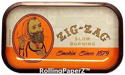 Zig Zag Metal Cigarette Rolling Tray Approx. 11 X7  AUTHENTIC Smoking Since 1879 • $11.88