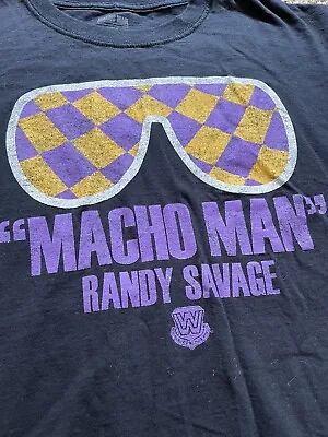 WWF Randy MACHO MAN Savage GLASSES Shirt WCW WWE SZ Large Wrestling • $16