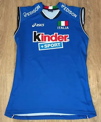 ASICS Fipav Team Italy Italia Womens Kinder Sport Volleyball Tank Jersey Size XL • $33.99