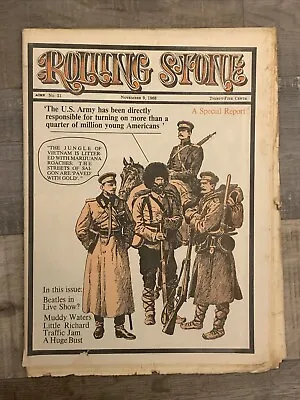 Rolling Stone Magazine Nov 1968 #21  Vietnam Special Report Muddy Waters • $20