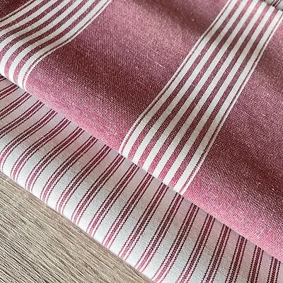 Strong Cotton Polyester Blend Red Stripe Ticking Fabric. Price Per 1/2m • £13.25