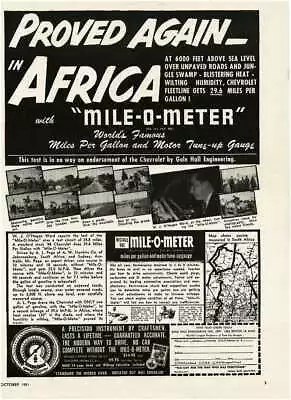 1951 MILE-O-METER MPG & Tune-up Gauge GALE HALL Engineering Vintage Print Ad  • $8.95