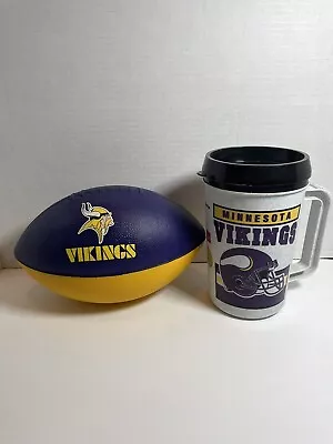 Vintage Betras Travel Mugs NFL Minnesota Vikings Football Coffee 22 Oz & BALL • $25