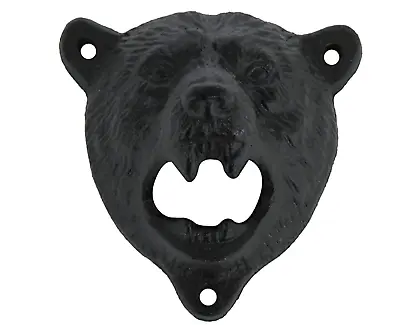NEW  Black Cast Iron Wall Mount Bottle Opener Bear Head • $23