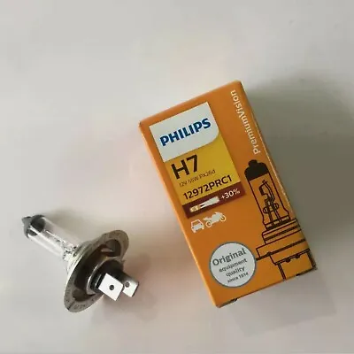 2x PHILIPS H7 Premium VISION Bright 12V +30% Halogen Headlight Lamp Bulbs 55w • $8.95