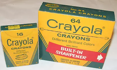 2 Vintage Boxes Crayola Crayons! 64 & 16! Some Crayons Are Used! • $49.99