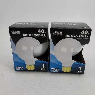 Feit ELECTRIC 40-Watt 130v Bath &vanity 2 Bulbs Soft White 40G25/W-130 0221 • $13.50