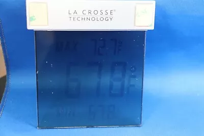 (B24) La Crosse Thermometer See Thru Clear Display WS-1025 Window Glass Mount • $8