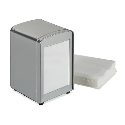 Set Of 1 Napkin Dispenser Retro American Serviette Holder Restaurant Silver • £40.90