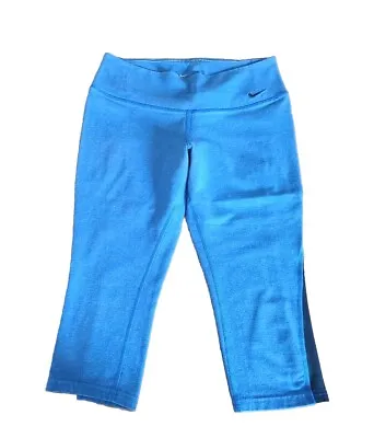 Nike Dri-fit Leggings Capri Pants Running Athletic Yoga Women's Size M Blue  • $17.99