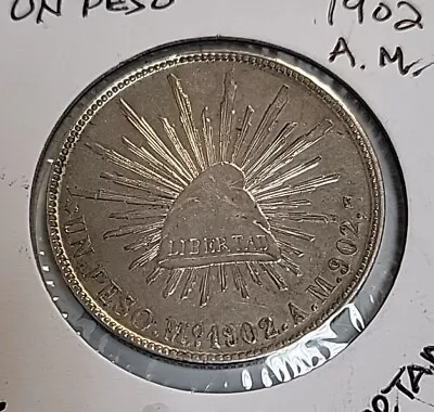 1902 Mo A.M. Un Peso Mexico Silver Coin C837 • $75