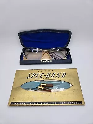 Vtg 50s/60s Cat Eye Glasses Case & Cleaning Cloth + The Original SPEC-BAND • $50