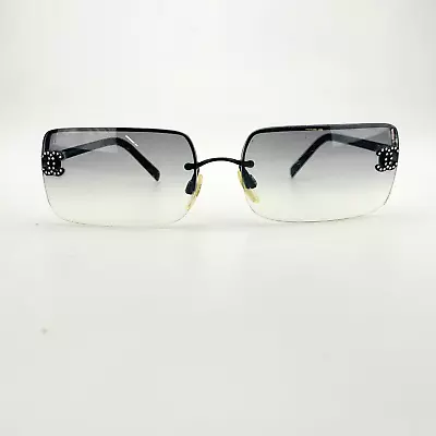 Chanel Sunglasses Mod. 4104-B Rimless Gradient Crystal Logo Vintage Y2K Italy • $286.11