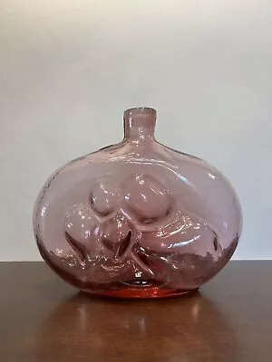 Vintage Blenko Glass #6310 Rosé Mother And Child MCM Decanter 1963 No Stopper • $39.99