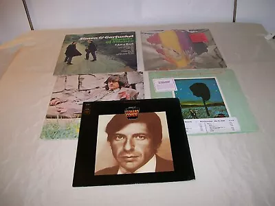 5 Singer Songwriter Lp's Cohen Dylan Laura Nyro Promo James Taylor Nice Vinyl • $7.49