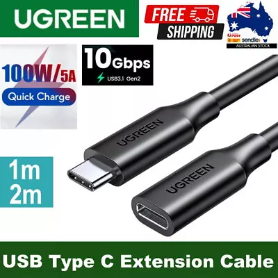 UGREEN USB Type C Extension Cable - USB C Male To USB C Female 100W PD 4K • $13.95