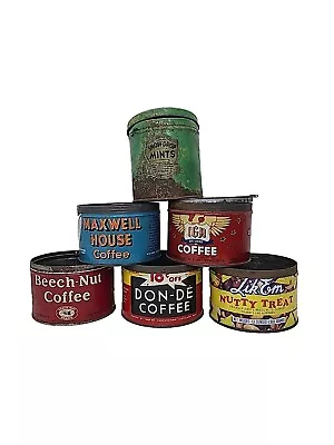 6 Vintage Tins: Maxwell House Beech Nut Don De IGA Snow Drop Mints Lik Em • $50