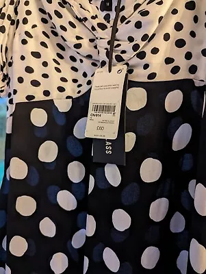 Next Myleene Klass Short Sleeve Spotty Satin Dress BRAND NEW With Tags Size 14. • £9.99