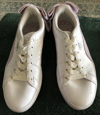$32 • Buy Women's PUMA 'Basket Leather Sz EUR 38.5  Shoes White/Pink Trim/Bow Casual