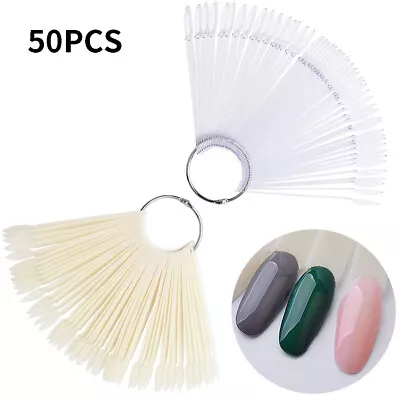 False Nail Polish Varnish Display Art Stick Fan Ring DIY Practice Color Nail Tip • £6.28