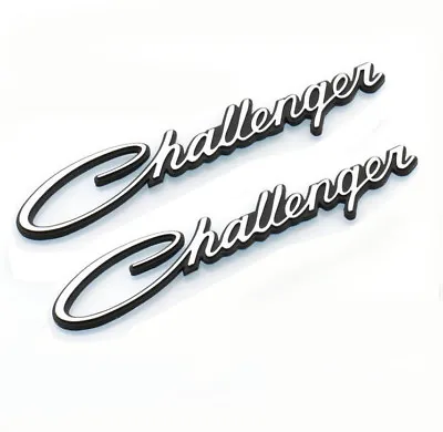 2x Chrome Challenger Emblems Badge Decal For Chrysler Genuine Parts • $26.73