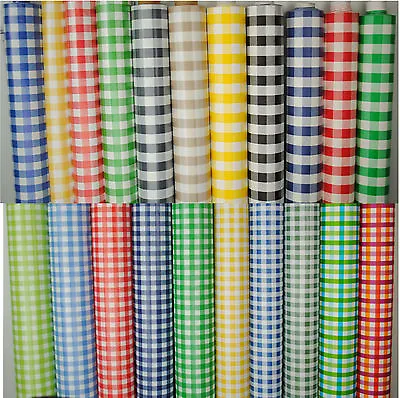 WipeClean Tablecloth Oilcloth Vinyl PVC Gingham Check 140cm  Wide • £7.97