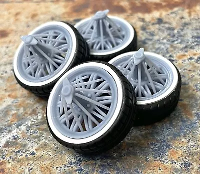 Resin 22 Inch SLAB Swangas Wheels W/One In. Whitewalls1/24 1/25 Scale • $24.99