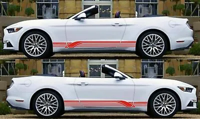 For Ford Mustang Rocker Panel Door Side Stripes Decals RD Strips Both Sides Body • $48.39