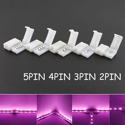 Solderless Clip-on Coupler Connector 2/3/4/5 Pin RGB For 3528 5050 LED Strip USA • $9.11